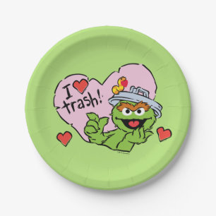 Oscar "I Love Trash" Valentine Paper Plates