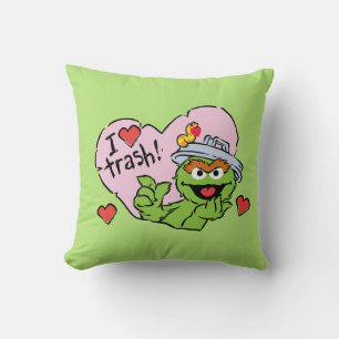 Oscar "I Love Trash" Valentine Throw Pillow