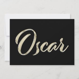 Oscar Name white gold Handwriting Card