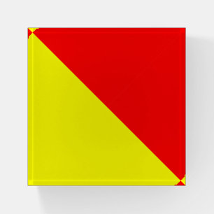 OSCAR Nautical flag Red Yellow Paperweight