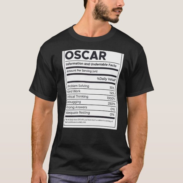 Oscar Nutrition Information Problem Solving Hard W T-Shirt (Front)