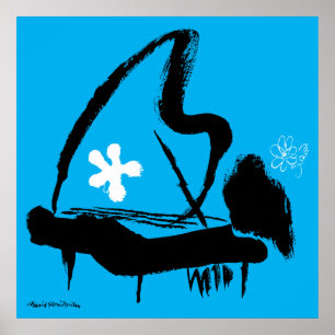 Oscar Peterson Illustrated Jazz Vintage  Poster