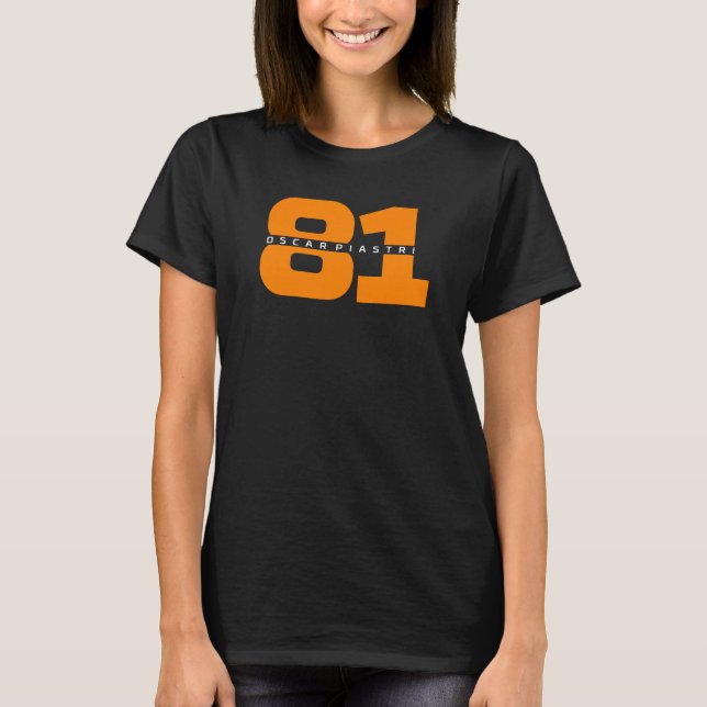 Oscar Piastri F1 Number 81 Logo Art McLaren Racing T-Shirt (Front)