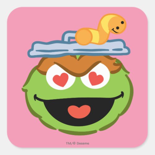 Oscar Smiling Face with Heart_Shaped Eyes Square Sticker