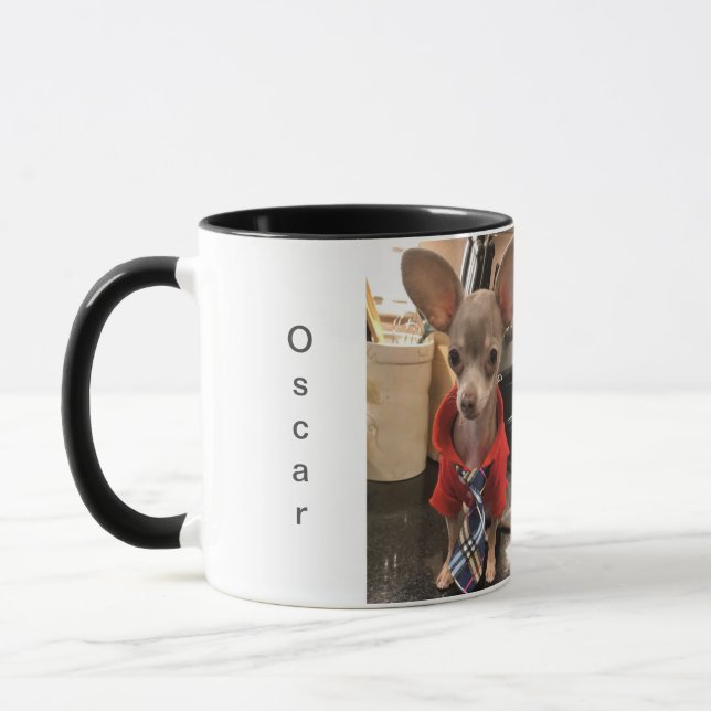 Oscar the Blue Chihuahua coffee mug (Left)