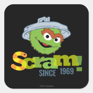 Oscar the Grouch 1969 Square Sticker