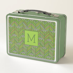 Oscar the Grouch 80's Throwback Pattern Metal Lunch Box