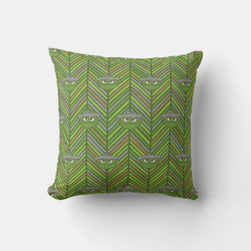 Oscar the Grouch  80s Throwback Pattern Throw Pillow