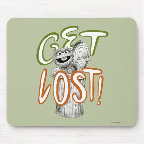 Oscar the Grouch BW Sketch Drawing Mouse Pad