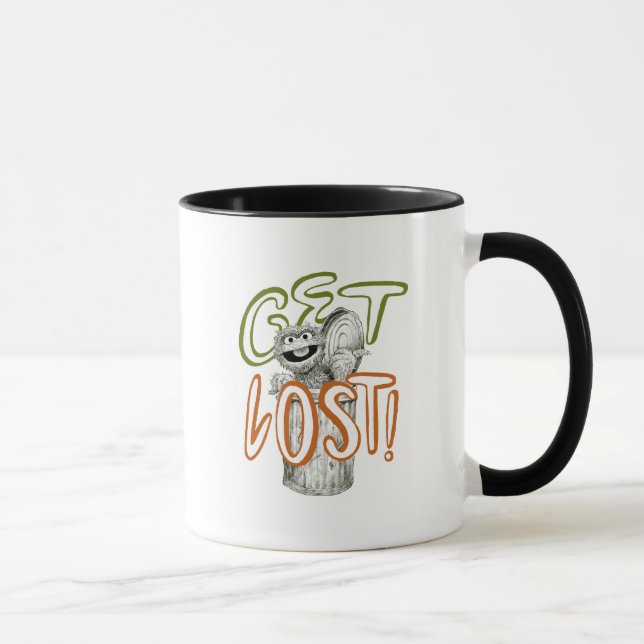 Oscar the Grouch B&W Sketch Drawing Mug (Right)