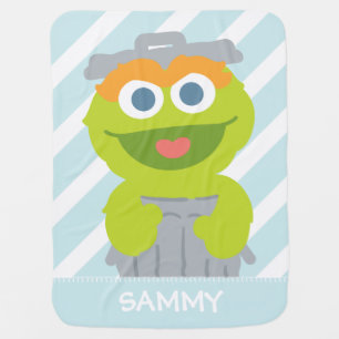 Oscar the Grouch Baby   Add Your Name Stroller Blanket