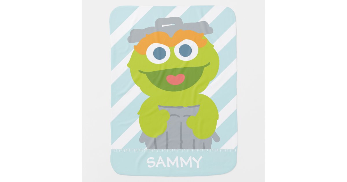 Oscar The Grouch Baby Add Your Name Stroller Blanket Zazzle Com