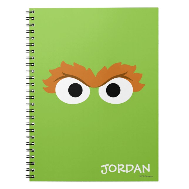 Oscar the Grouch Big Face | Add Your Name Notebook (Front)