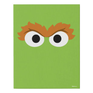 Oscar the Grouch Big Face Faux Canvas Print