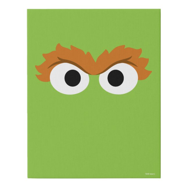 Oscar the Grouch Big Face Faux Canvas Print (Front)