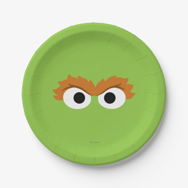 Oscar the Grouch Big Face Paper Plates (Front)
