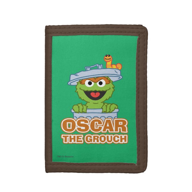 Oscar the Grouch Classic Style Tri-fold Wallet (Front Vertical)