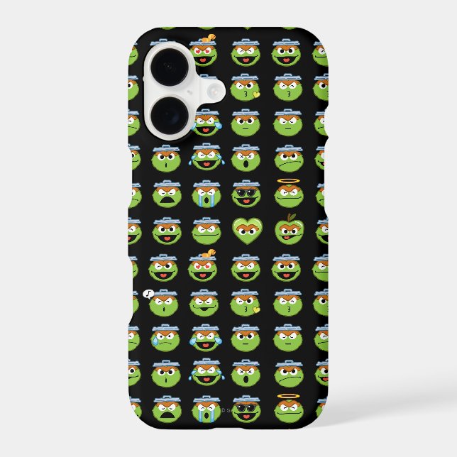 Oscar the Grouch Emoji Pattern Case-Mate iPhone Case (Back)