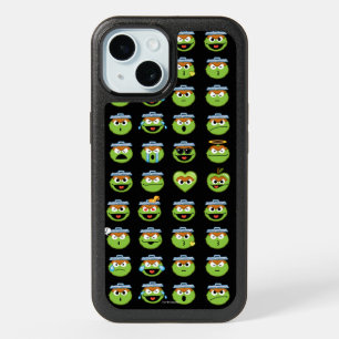 Oscar the Grouch Emoji Pattern iPhone 15 Case