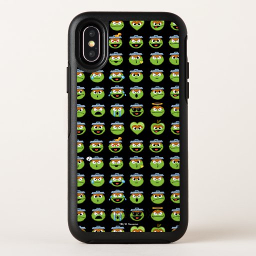 Oscar the Grouch Emoji Pattern OtterBox Symmetry iPhone X Case