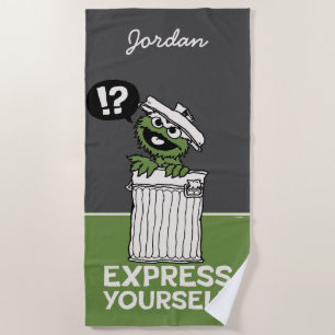 Oscar the Grouch Express Yourself Add Your Name Beach Towel