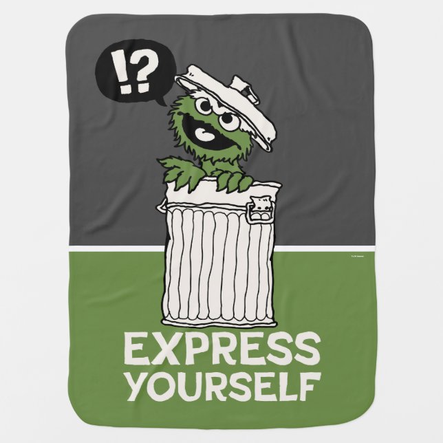 Oscar the Grouch Express Yourself Baby Blanket (Front)