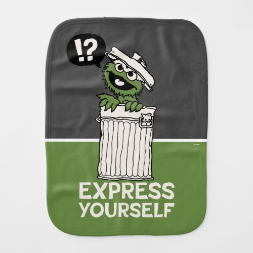 Oscar the Grouch Express Yourself Baby Burp Cloth