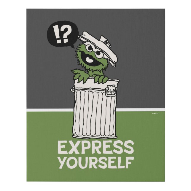 Oscar the Grouch Express Yourself Faux Canvas Print (Front)