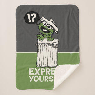 Oscar the Grouch Express Yourself Sherpa Blanket