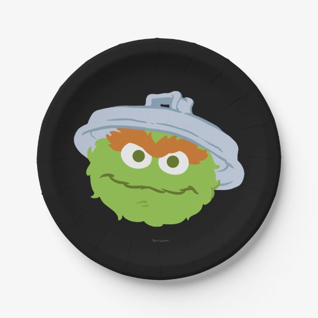 Oscar the Grouch Face Paper Plates (Front)