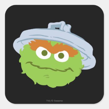 Oscar The Grouch Face Square Sticker by SesameStreet at Zazzle