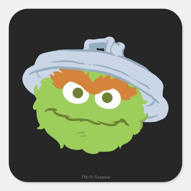 Oscar the Grouch Face Square Sticker (Front)