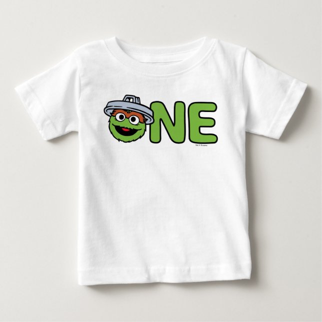 Oscar the Grouch First Birthday Baby T-Shirt (Front)
