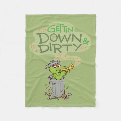 Oscar the Grouch  Gettin Down  Dirty Fleece Blanket