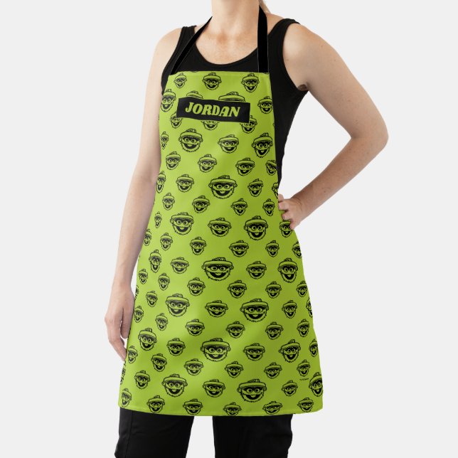 Oscar the Grouch Green Pattern Apron (Insitu)