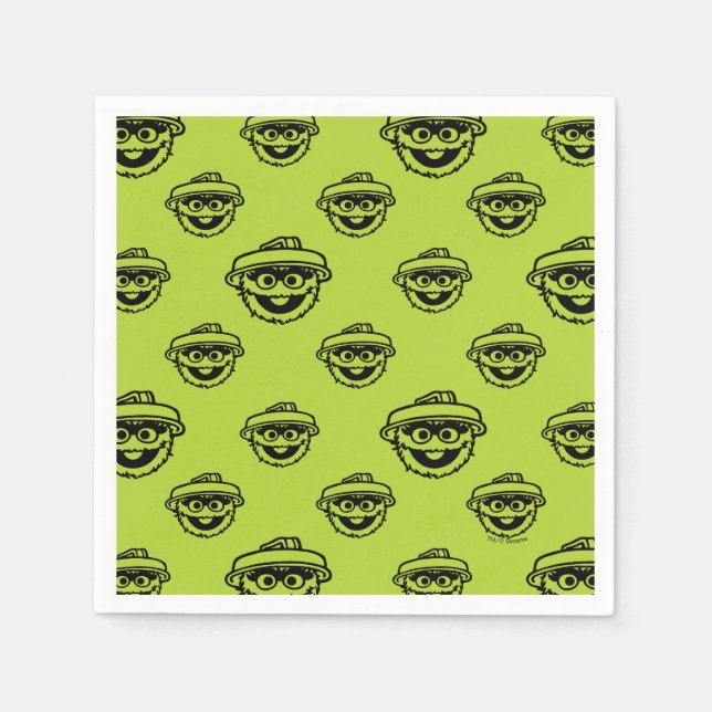 Oscar the Grouch Green Pattern Napkins (Front)
