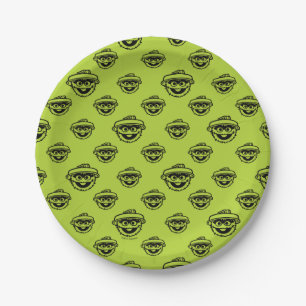 Oscar the Grouch Green Pattern Paper Plates