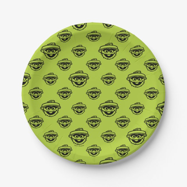 Oscar the Grouch Green Pattern Paper Plates (Front)