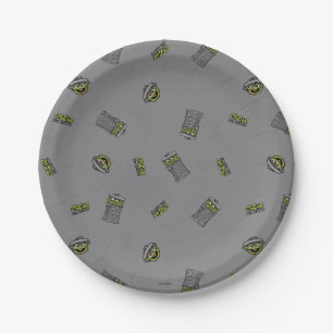Oscar the Grouch   Grey Pattern Paper Plates