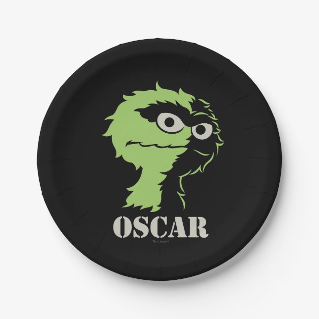 Oscar the Grouch Half Paper Plates (Front)