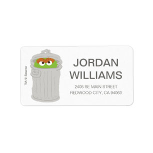 Oscar the Grouch & His Trash Can Add Your Info Label