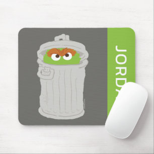 Oscar the Grouch & His Trash Can Add Your Name Mouse Pad