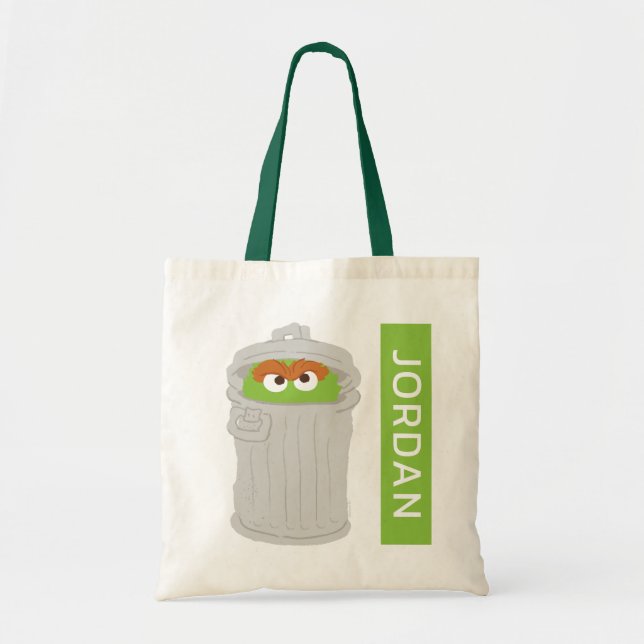 Oscar the Grouch & His Trash Can | Add Your Name Tote Bag (Front)