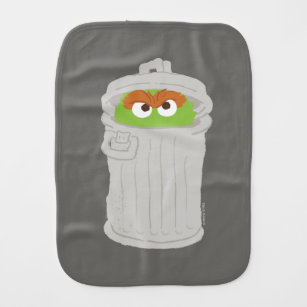 Oscar the Grouch & His Trash Can Baby Burp Cloth