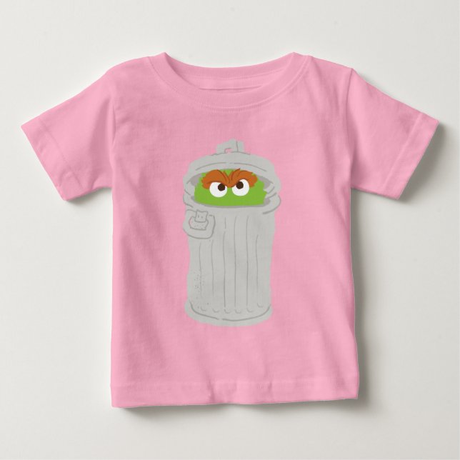 Oscar the Grouch & His Trash Can Baby T-Shirt (Front)