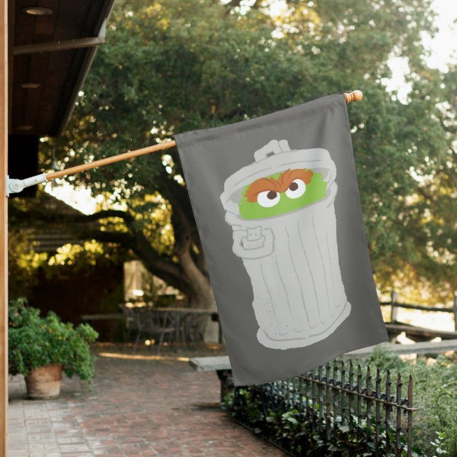 Oscar the Grouch & His Trash Can House Flag (In SItu)