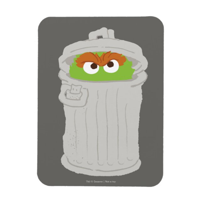 Oscar the Grouch & His Trash Can Magnet (Vertical)
