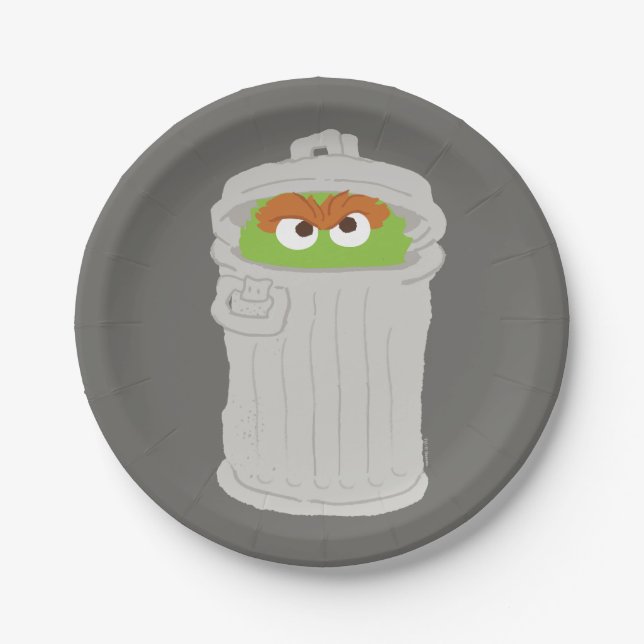 Oscar the Grouch & His Trash Can Paper Plates (Front)
