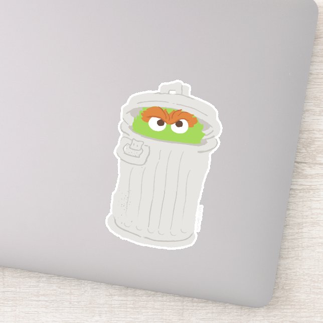 Oscar the Grouch & His Trash Can Sticker (Detail)
