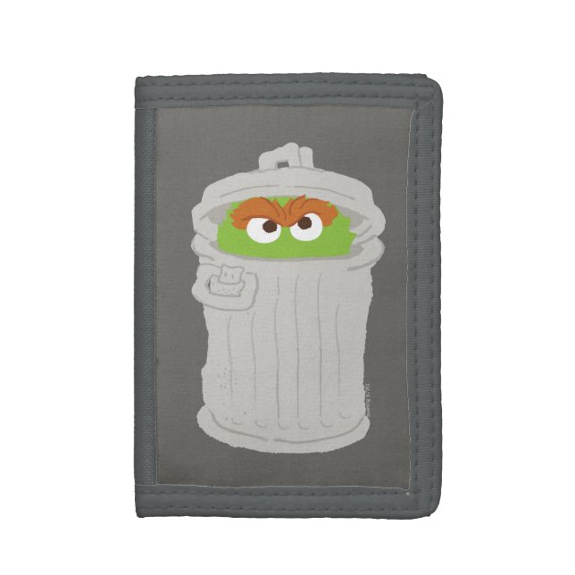 Oscar the Grouch & His Trash Can Trifold Wallet (Front Vertical)